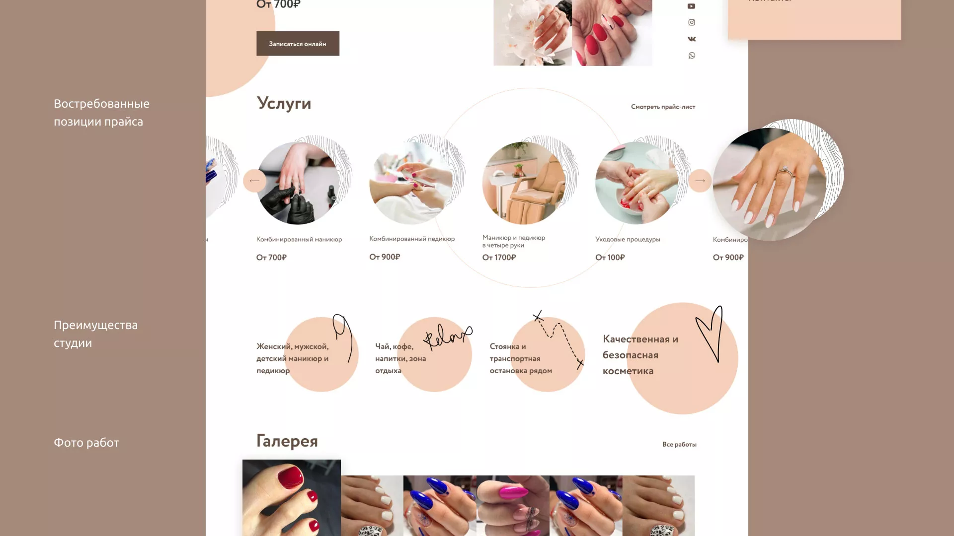 Разработка сайта для ногтевого сервиса «Пилорама» в Талдоме