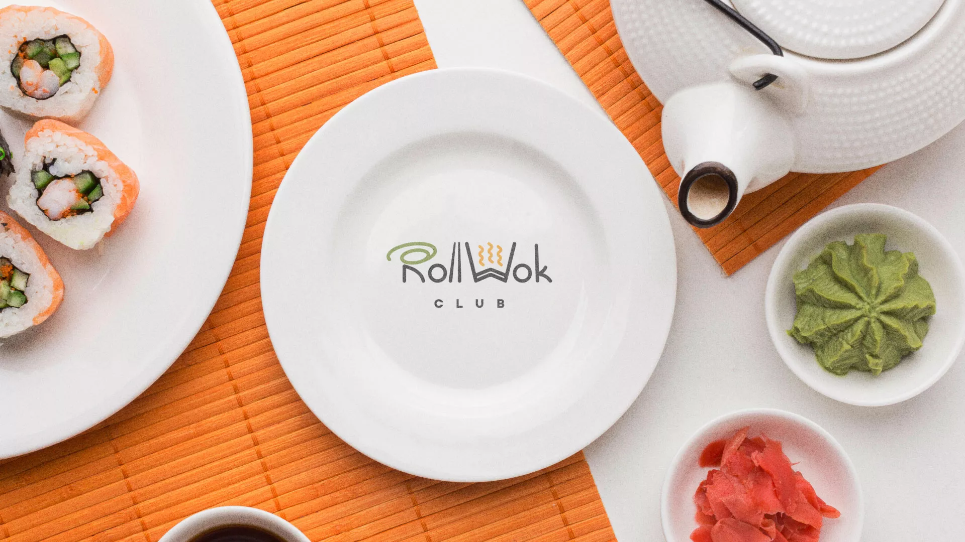 Разработка логотипа и фирменного стиля в Талдоме для суши-бара «Roll Wok Club» Разработка логотипа и фирменного стиля суши-бара «Roll Wok Club» в Талдоме
